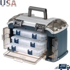 Angled Tackle System Organizer Fishing Storage 3 Utility Boxes Secure Closure US