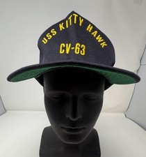 Vintage USS Kitty Hawk CV-63 Snapback Hat Made in USA Navy Aircraft Carrier
