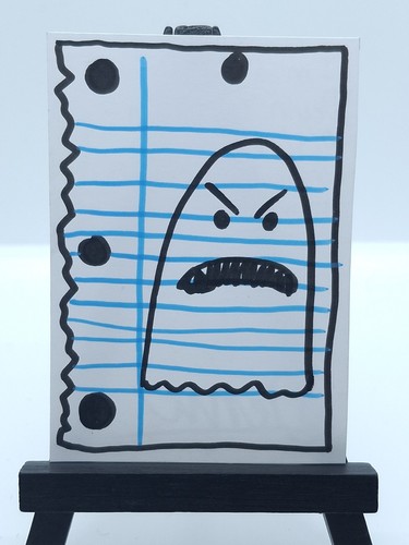 "I'm A Ghost" List ACEO Original Art Card
