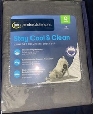 Serta Perfect Sleeper Stay Cool And Comfort Sheet Queen Slate Gray New