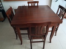 Calligaris 490T Tavolo Allungabile con Apertura a Libro - Marrone con 4 sedie 