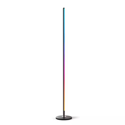54 In. Silver LED Corner Lamp Standard Floor Lamp Works with Alexa