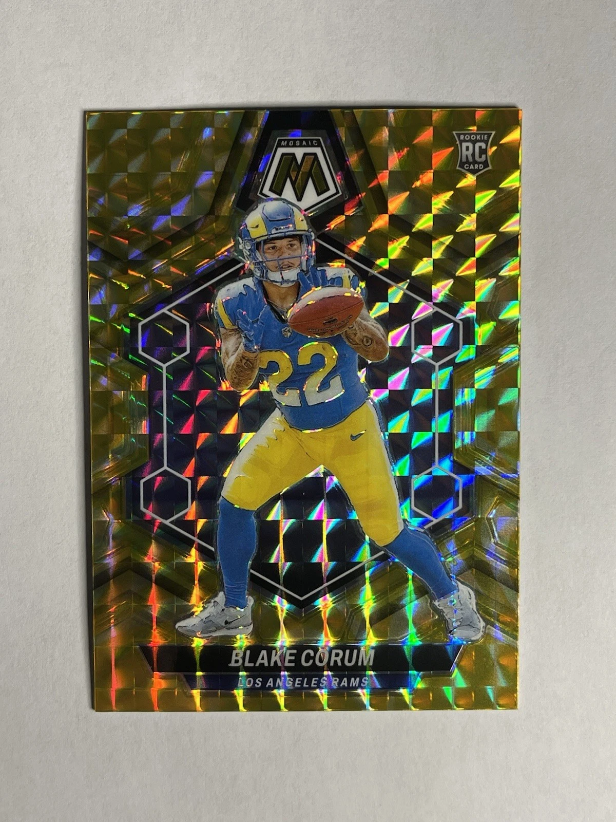 2024 Panini Mosaic - Rookies Blake Corum #368 Reactive Yellow Mosaic Prizm RC