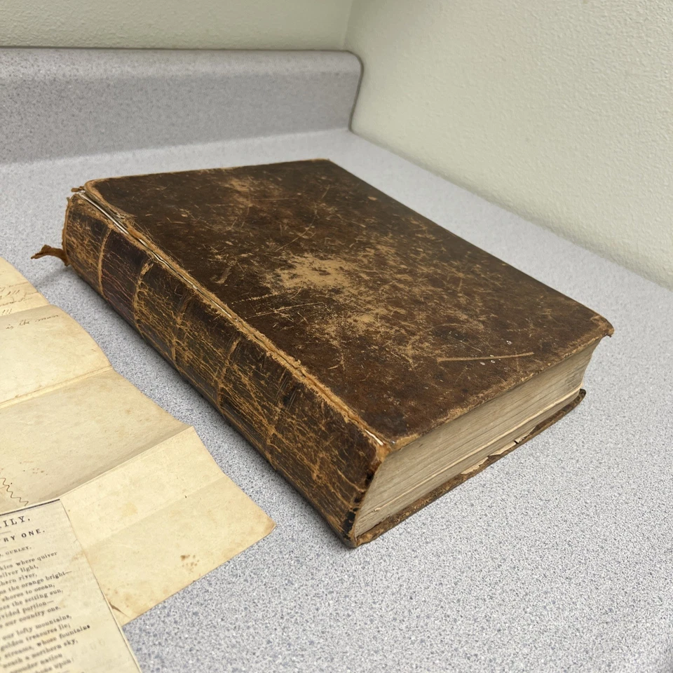 1839 Antique Holy Bible - Old & New Testaments - Myers Family - RESTORE OR ADORE Foto 2 de 4