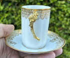 france CHOCOLATE POT 6 CUPS + 6 SAUCERS limoges ENCRUSTED GOLD w.g. & co WM. GUE — photo 6