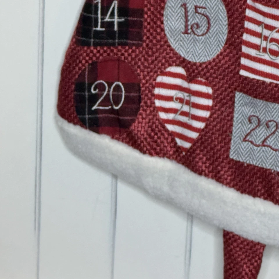 Whimsical Santa Claus Fabric Hanging Pocket Advent Calendar 50” Holiday Decor - Image 4 of 4