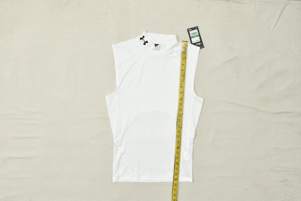 Camisa masculina Under Armour HeatGear compressão gola simulada sem mangas tamanho G NOVA - Imagem 3 de 4