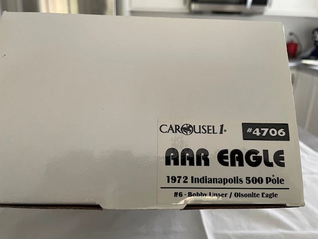 Carousel-1 1/18 scale Olsonite Eagle Indy 500 1972 Bobby Unser #6 Pole Position - Image 4 of 4
