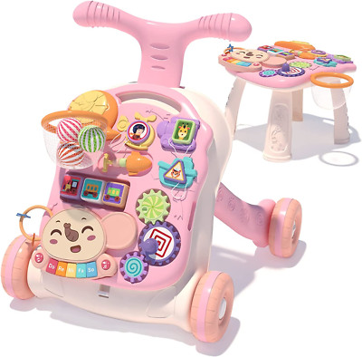 3-in-1 Baby Walker and Activity Center, Learning to Walk Early Learning Push Toy