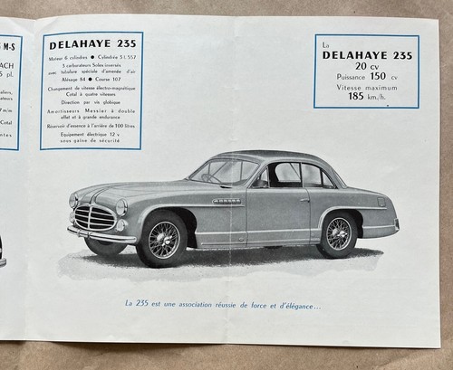 Delahaye Delage 1953 135 M 135 MS 148 235 D6 color brochure catalog original B - Picture 3 of 4