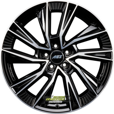 AEZ Havanna black/polished 8x20 ET48 - LK5/114.3 ML71.6 Felge Alu