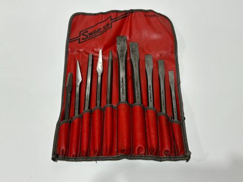 Snap-On Tools USA 10pc Chisel Set Flat Cape Round Nose Diamond Point, C104B Bag