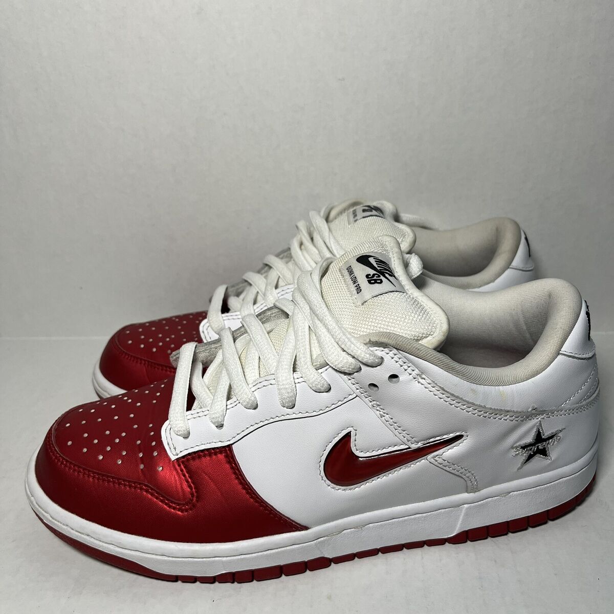 Nike SB Dunk Low Supreme Jewel Swoosh Red. Size 8.5 | eBay Nike SB Dunk Low Supreme Jewel Swoosh Red. Size 8.5 | eBay