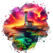 XXL 18X18 Car Sticker Majestic Lighthouse Weatherproof Vinyl Decal