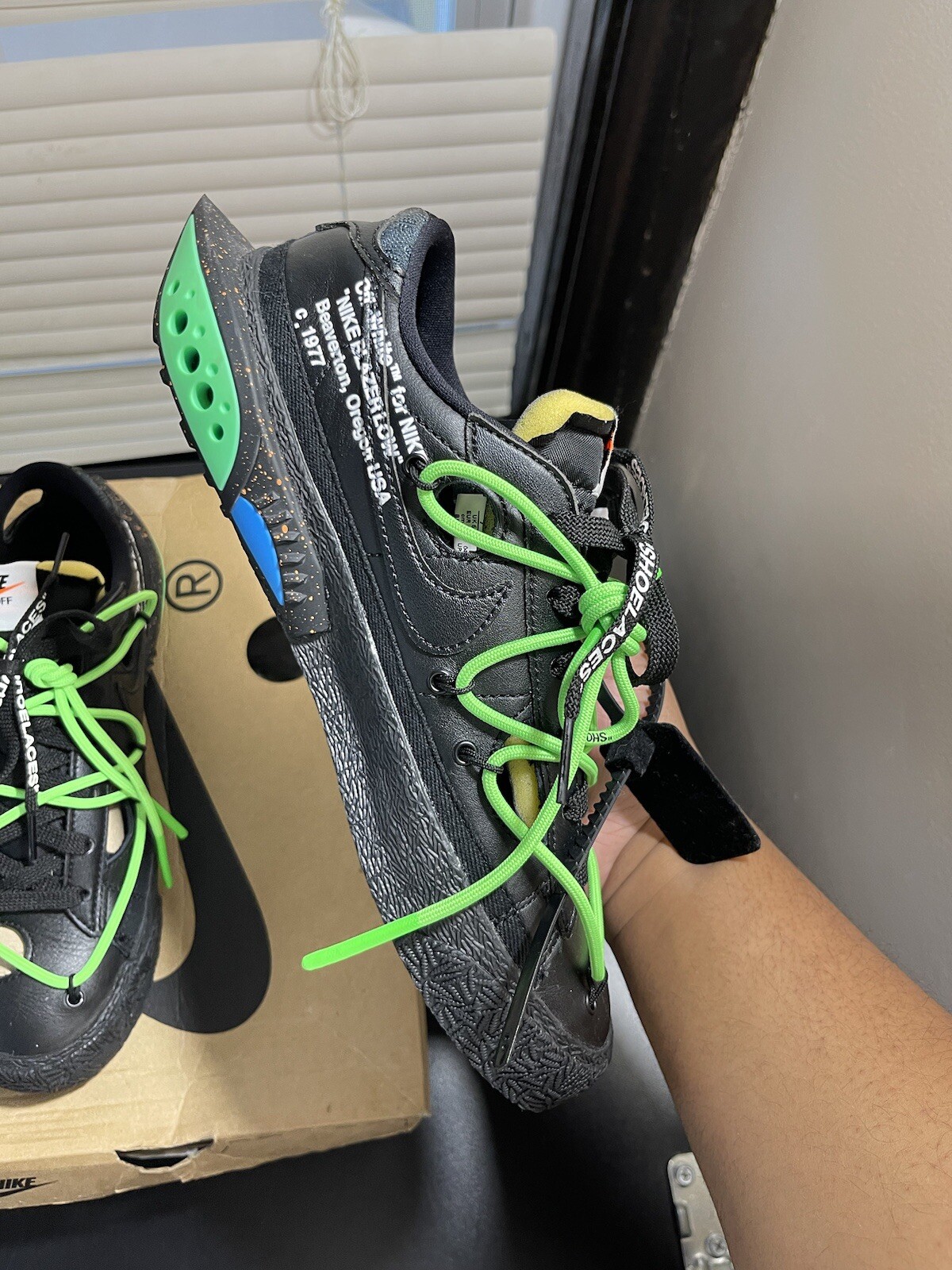 OFF WHITE X NIKE Nike Off White x Blazer Low Nero Taglia 7 Indossate Una Volta