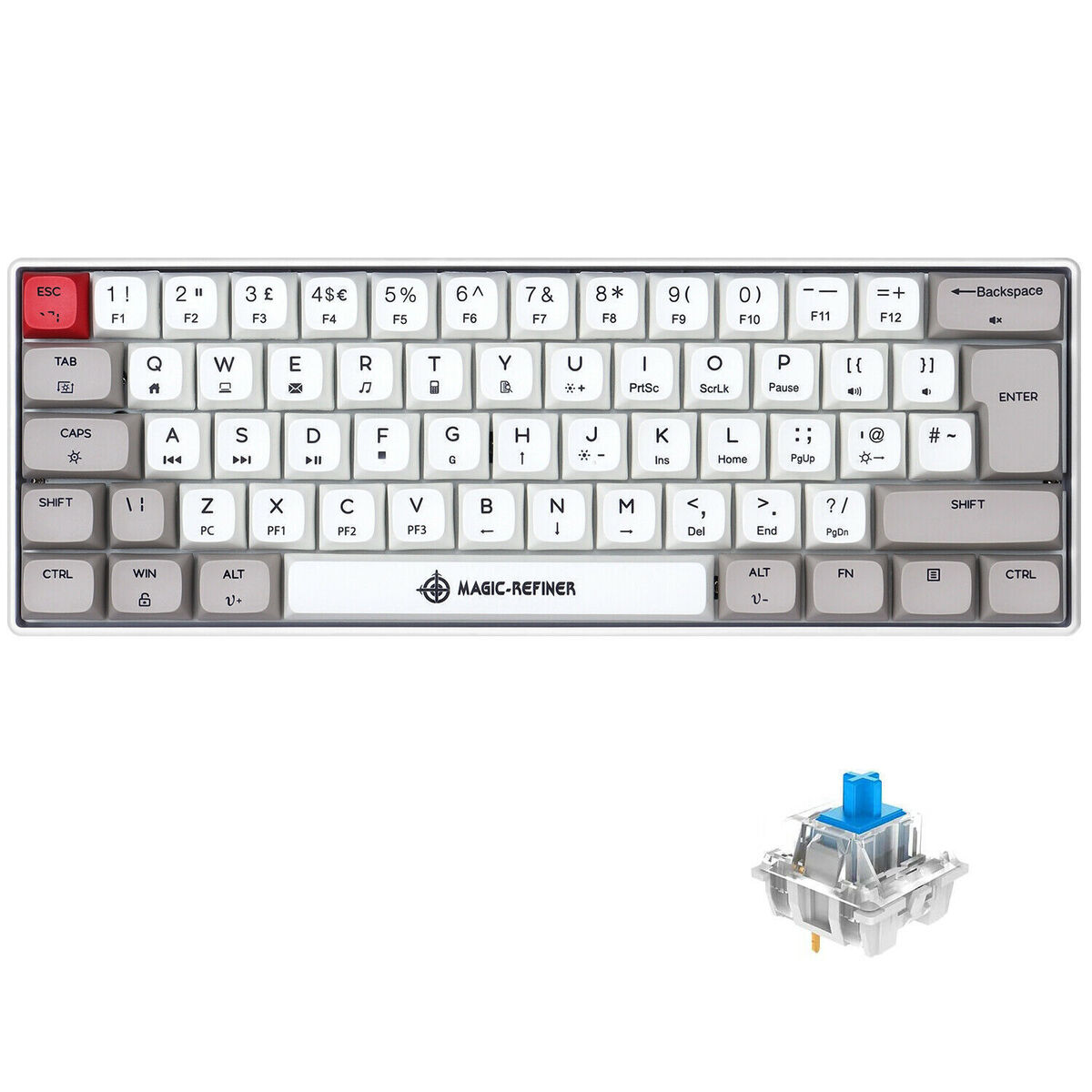 MAGIC-REFINER MK21 UK Layout 60% Mechanical Gaming Keyboard Dye-Sublimation  PBT