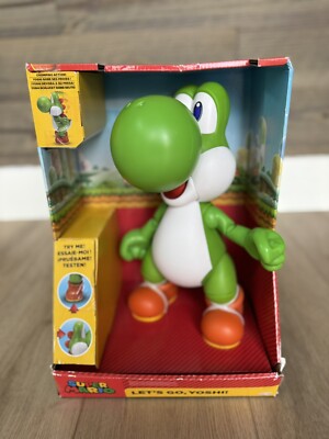 SUPER MARIO Let's Go, Yoshi! 12-Inch-Tall Interactive Action Figure with 20+