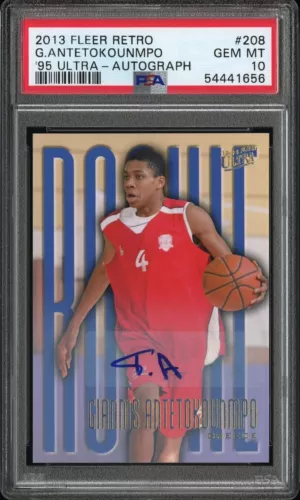  Giannis Antetokounmpo 2013 Fleer Retro 95 Ultra Autograph auto RC #208 PSA 10