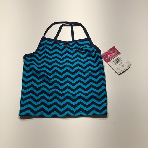 Kanu Surf 2-Piece Swim Set Girls Size 10 Blue Zigzag Chevron Bikini Top & Bottom - Picture 2 of 21