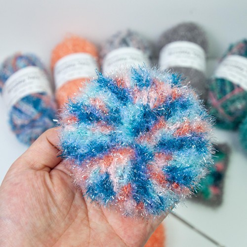 6X Scrubby Shine Yarn Assorted Colors Scrubby Exquisite Crocheting Weaving Yarn - Picture 5 of 17