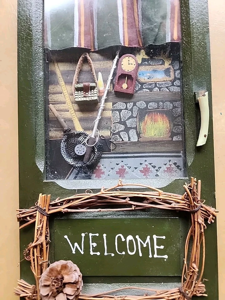 Caja de sombra de pesca de bienvenida equipo de pesca mirando dentro decoración de cabina  Foto 4 de 4