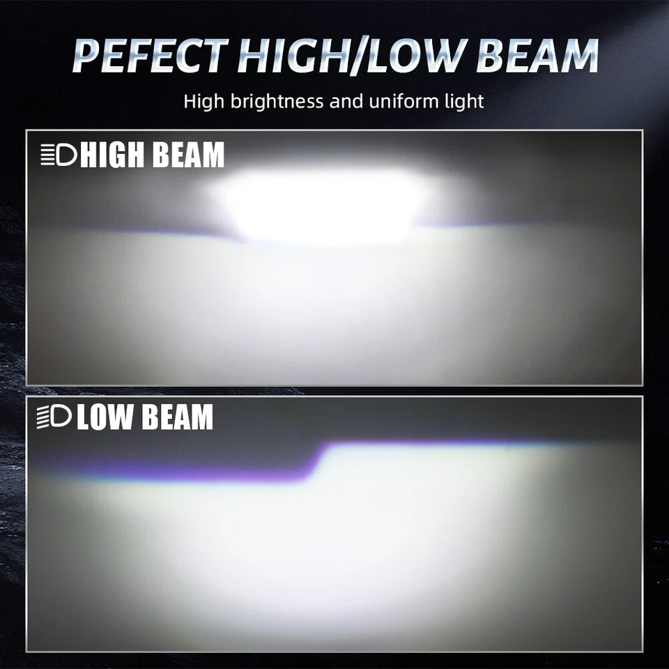 1 Par LHD 400W H4 9003 Mini Bi-LED Proyector Lente Faro LED Alto/Bajo Retrofit Foto 3 de 4