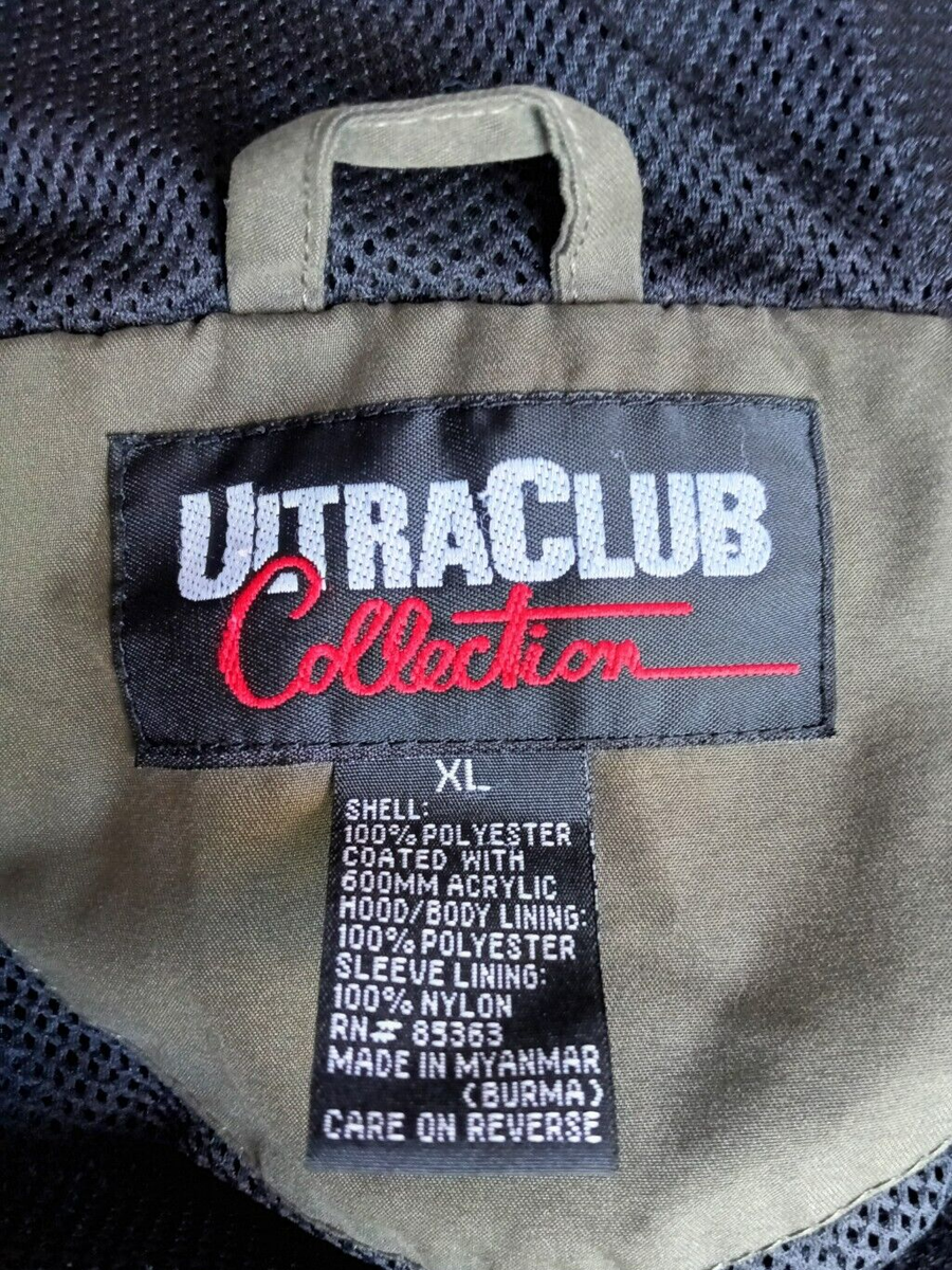 Vintage Ultra Club Collection Jacket Windbreaker Hood Tan And