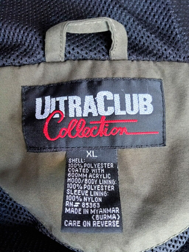 Vintage Ultra Club Collection Jacket Windbreaker Hood Tan And Black Men's XL - Picture 2 of 24