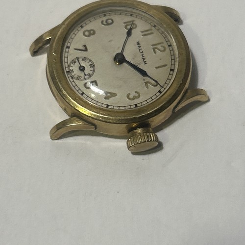 MEN'S WALTHAM TRENCH WATCH 10K RGP BEZEL. For Parts None Running.   WG2 - Picture 4 of 15