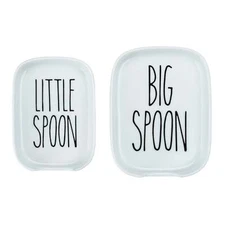Heartland Home Porcelain Nesting Spoon Rest 2pc Set - Big Spoon/Little Spoon