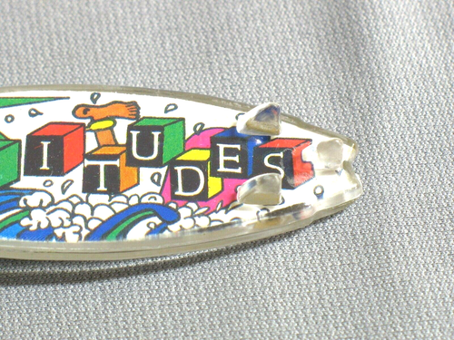 Vintage Tropical Latitude Advertising Surfboard Key Chain/FOB - Picture 3 of 3