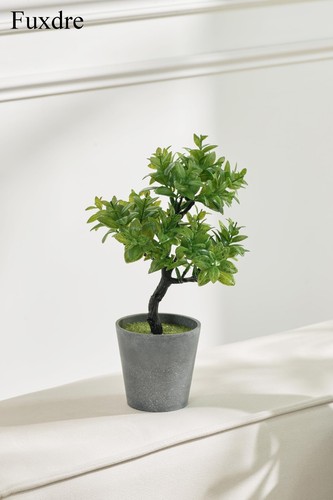 10" Artificial Bonsai Tree Small Fake Greenery for Office Table Shelf Decor - Picture 7 of 7