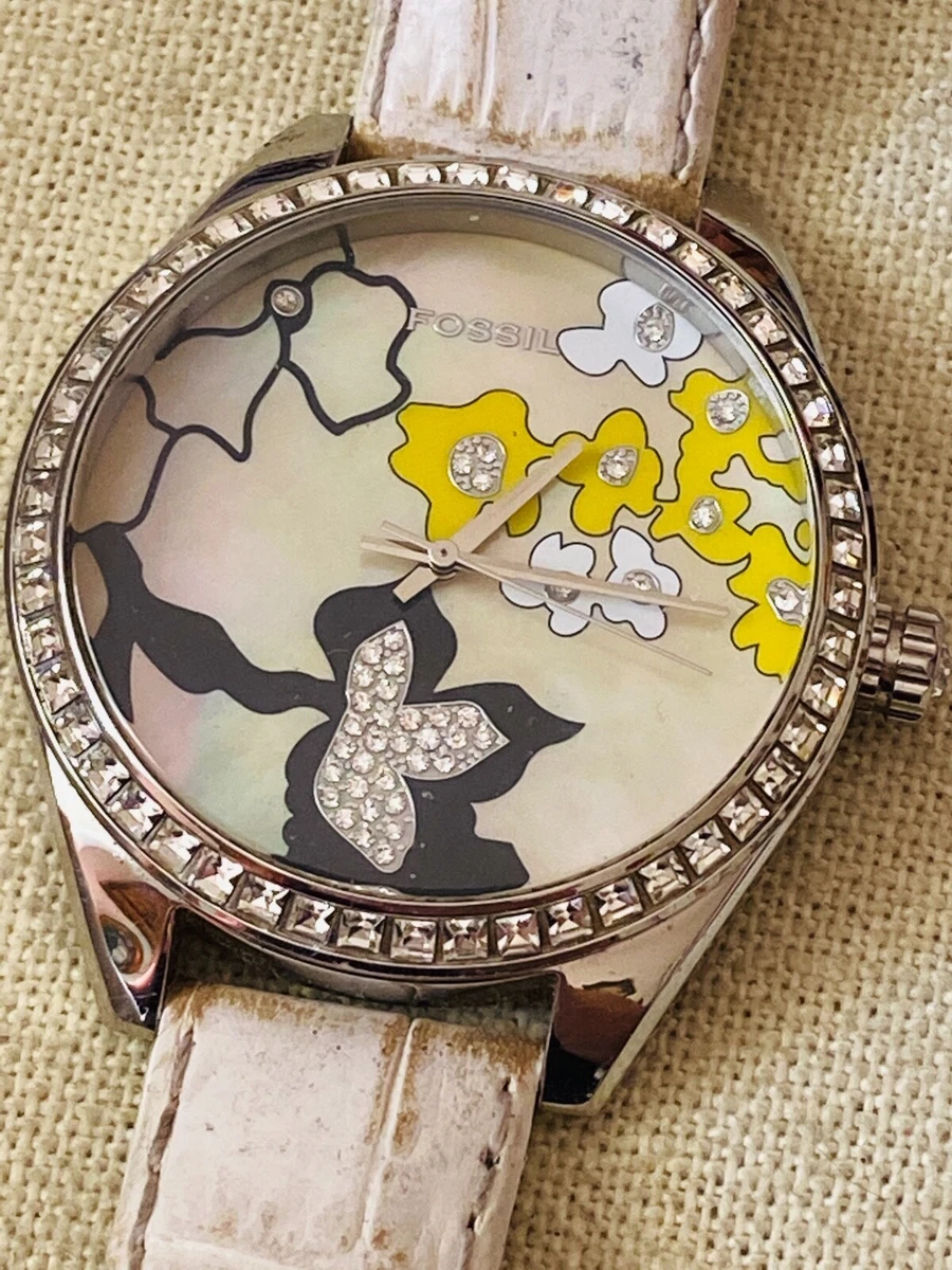 Fossil watch top with flowers