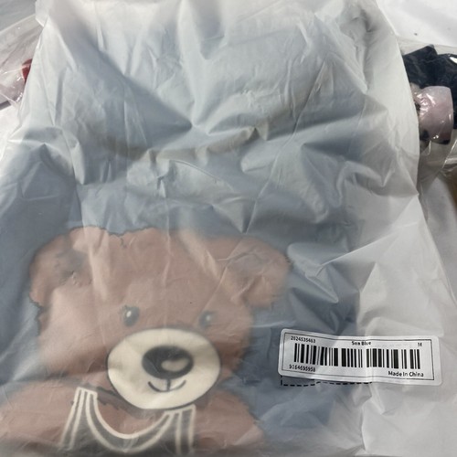 Bärenmuster Polyester Schlupf Nachthemd Damen M Rundhals, Rüschenbesatz Stretch NEU! - Bild 5 von 6