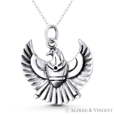 Horus - Falkengott altägyptischer Pharao Charm Anhänger in 925 Sterlingsilber
