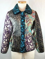 Lindi Patchwork Women Crop Jacket Lightweight Designer Coat Lined Size Xs