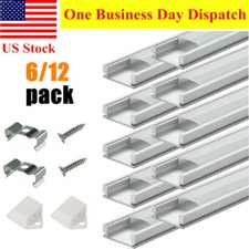 6/12 Pack 1M Each Aluminum Channel for LED Strip Lights U-Shape Track and Cover
