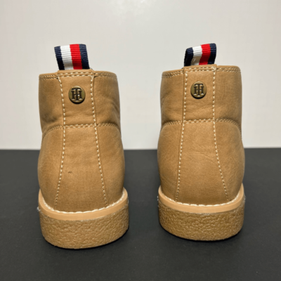 Womens TOMMY HILFIGER Tan Faux Leather Lace Up Ankle Boots  display picture 3