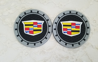 UNIVERSAL COASTERS 2PC 2.75'' SILICONE CAR AUTO CUP HOLDER INSERT(FIT: CADILLAC)