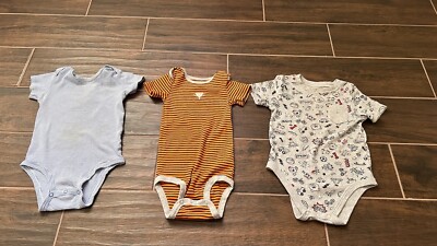 Lot 3 Baby Boy 2 Bodysuit 18 Months One Piece Short Sleeve Assorted Brands ￼
