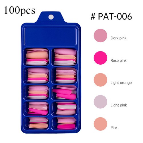100 Pcs False Nails Wearable Fake Nails Full Cover Nail Tips Press On Nail - Picture 23 of 128