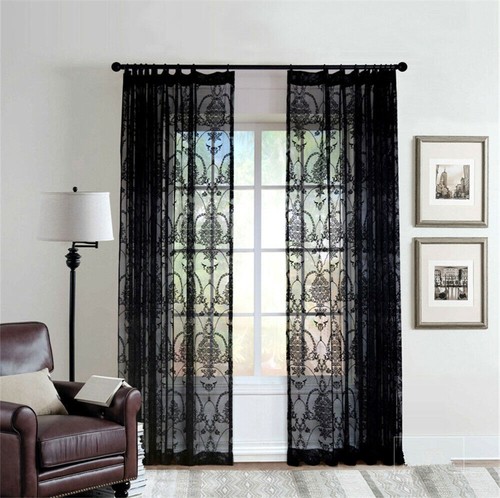 Princess Style European Floral Embroidered Lace Net Curtain for Bedroom 1 Panel - Picture 14 of 39