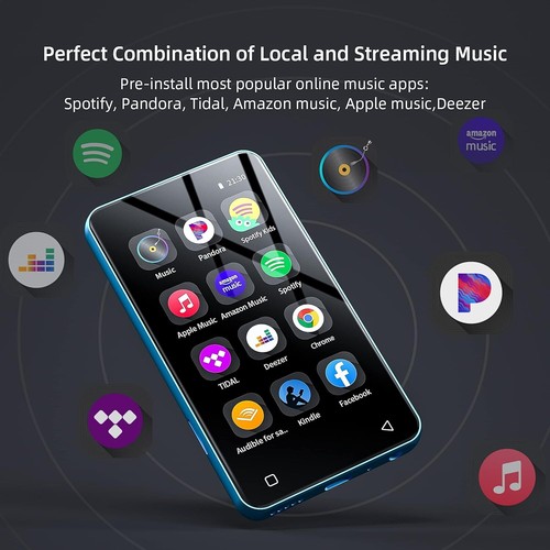 Reproductor MP3 con Bluetooth y Wi-Fi, 4" Pantalla Táctil Completa Reproductor MP4 MP3 con Spotif - Imagen 2 de 8