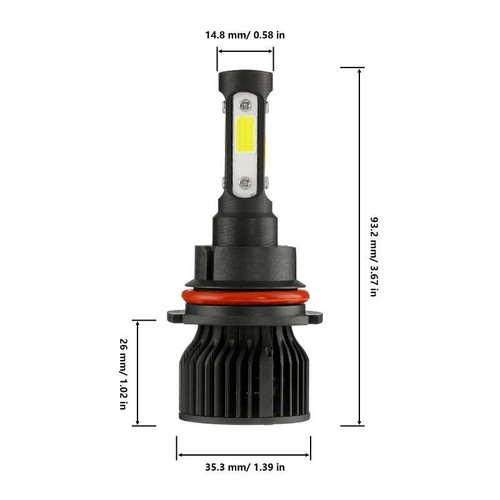 IRONWALLS 9007+H11 LED Headlight Bulbs Kit Combo Hi-Lo Beam Fog Light 6500K Lamp - Picture 2 of 12