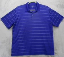 C9 Champion Polo Shirt Mens X-Large Purple with White Stripe Golf 100% Polyester