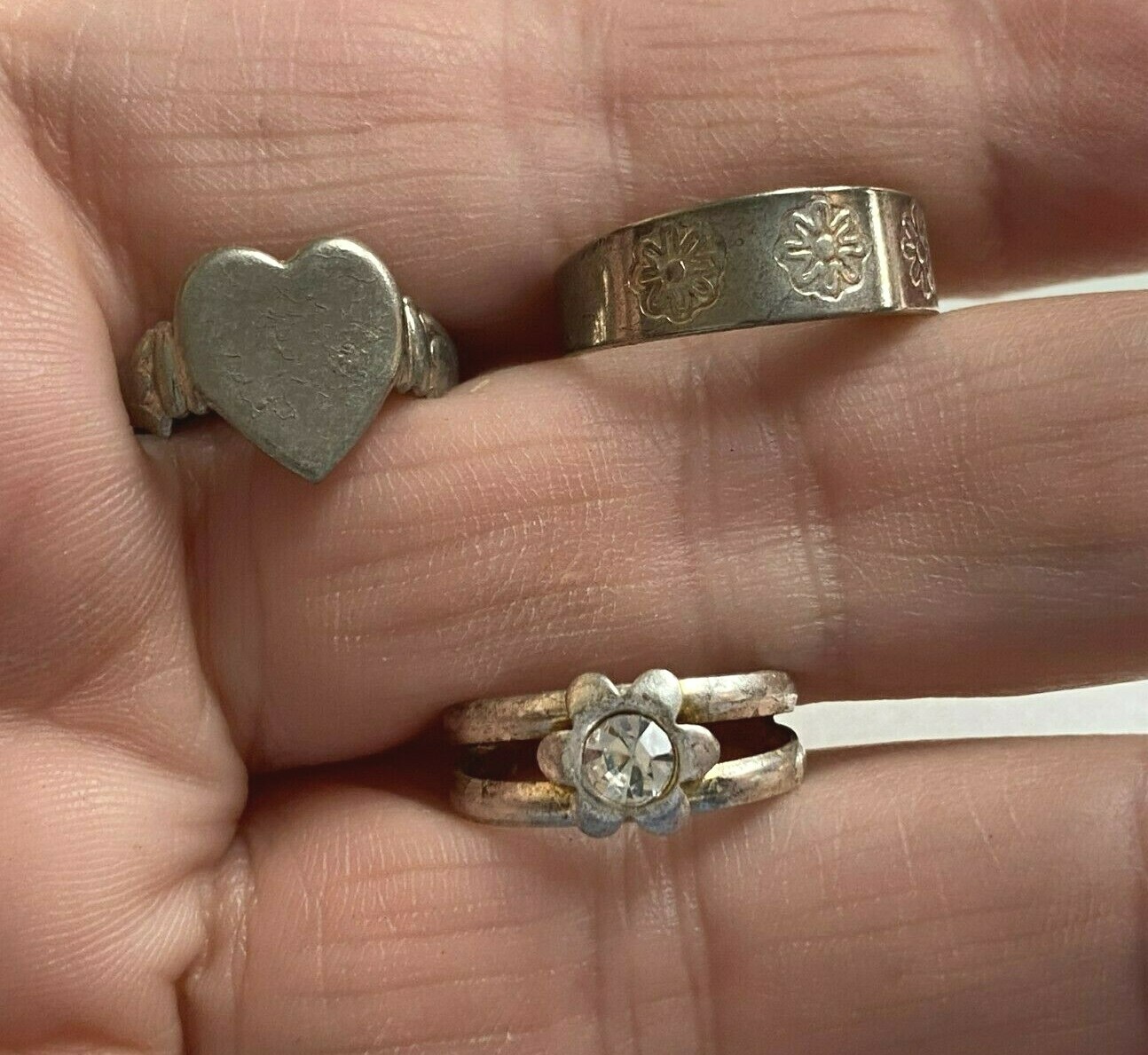 Three Adjustable Silver Tone Toe Rings - image 2