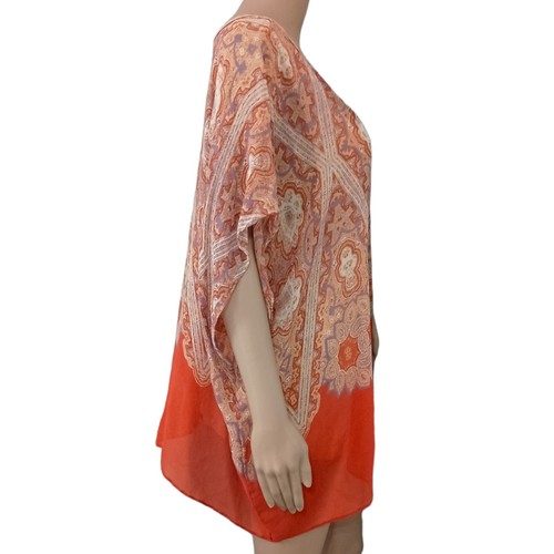 Maeve Nalina Silk Kimono Blouse L Poncho Boho Chic Anthropologie Handkerchief - Picture 4 of 15