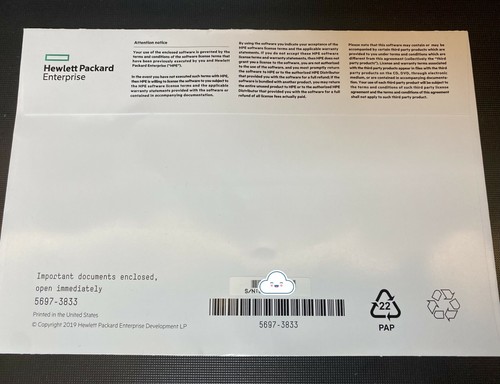 HPE iLO Advanced 1 Server License for iLO 5 512485-B21 512518-021 - Picture 2 of 2