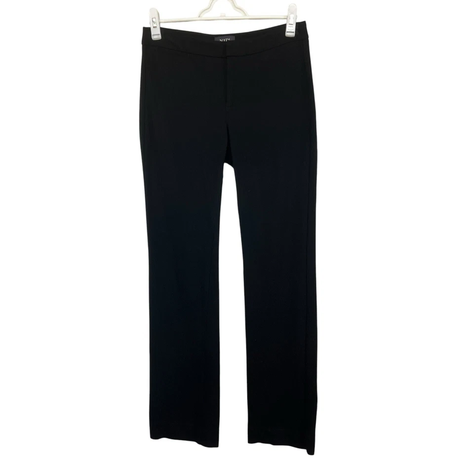 Pantalones elásticos de cintura alta NYDJ en negro talla 2 pantalones rectos oficina carrera cómodos Foto 2 de 4