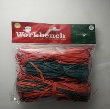 Santa's Workbench Christmas Raffia Red Green